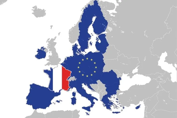 Carte de l'Europe avec la France en surbrillance